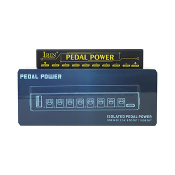 IRIN PW-1 8-kanālu ģitāras efektu barošanas avots, 9V, zems troksnis, metāla korpuss
