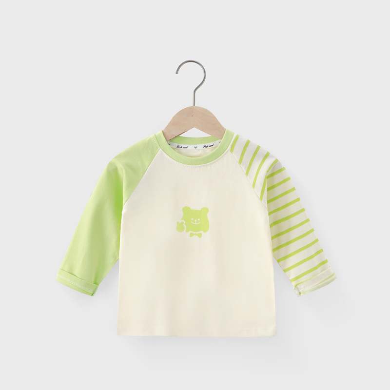 Tricou copii din bumbac 100% cu mâneci lungi, imprimeu desen animat, unisex, guler rotund