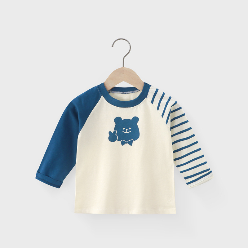 Tricou copii din bumbac 100% cu mâneci lungi, imprimeu desen animat, unisex, guler rotund