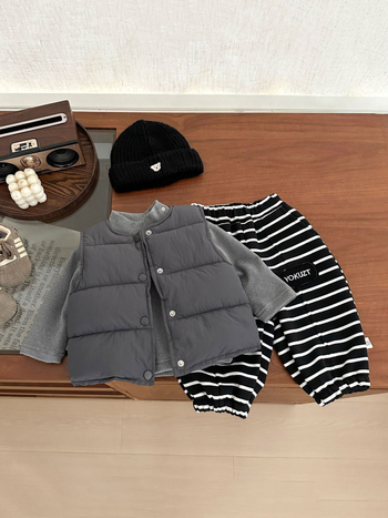 Veste pentru copii, cardigan în stil coreean; exterior din nailon cu căptușeală de bumbac; umplutură poliester; închidere cu nasturi; model cu animale/desene animate.