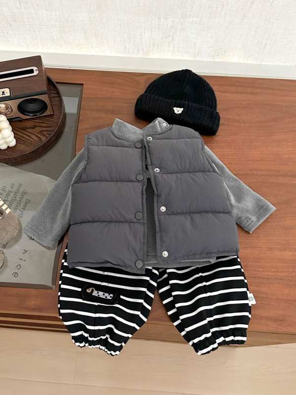 Veste pentru copii, cardigan în stil coreean; exterior din nailon cu căptușeală de bumbac; umplutură poliester; închidere cu nasturi; model cu animale/desene animate.