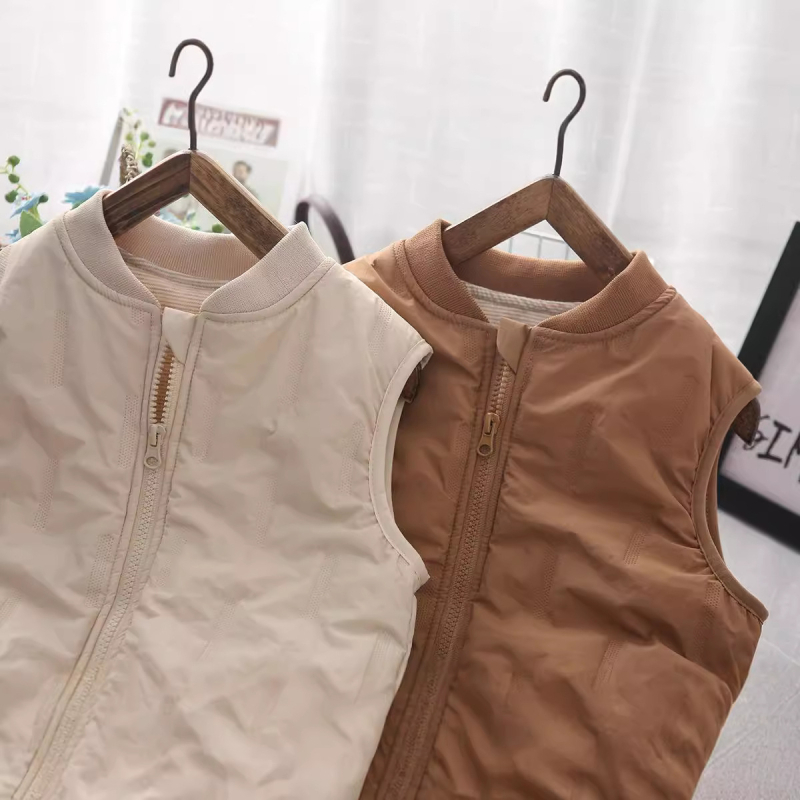 Vesta pentru copii cu fermoar - 100% nylon; stil cardigan; potrivit pentru iarnă și toamnă; pentru copii peste 8 ani (peste 140 cm)