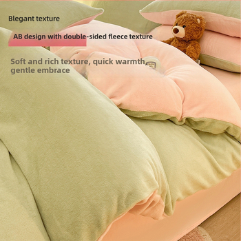 Pieno veliūro patalynės komplektas, keturių dalių, dvipusis veliūras, 800–1000 g