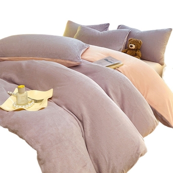 Pieno veliūro patalynės komplektas, keturių dalių, dvipusis veliūras, 800–1000 g