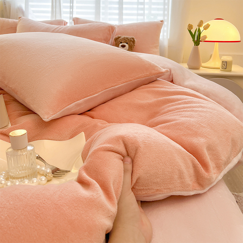 Pieno veliūro patalynės komplektas, keturių dalių, dvipusis veliūras, 800–1000 g