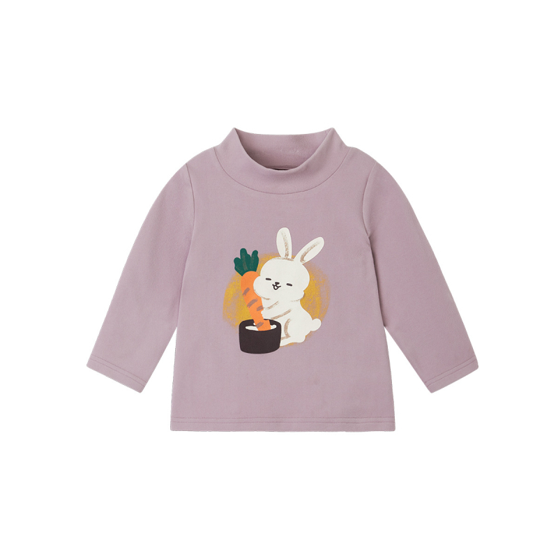 Dječje majice s dugim rukavima, unisex, s rolkom (turtleneck), otisak crtić, poliester 93%, jesen 2025