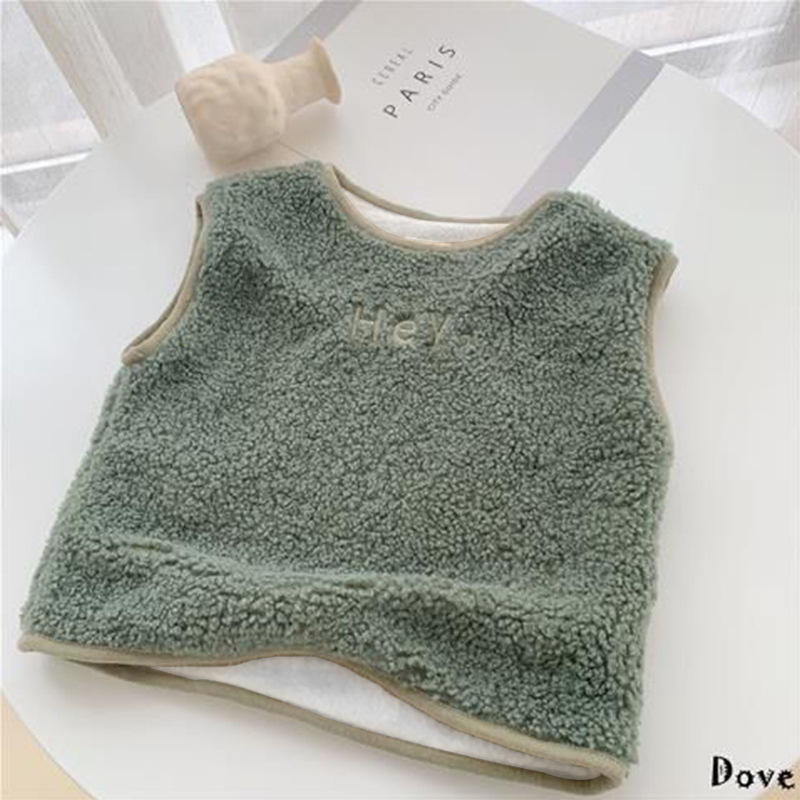 Dječja vesta u korejskom stilu s polar fleece podlogom, 95% poliester, za djecu 3-8 godina (100-140 cm), jesensko nošenje