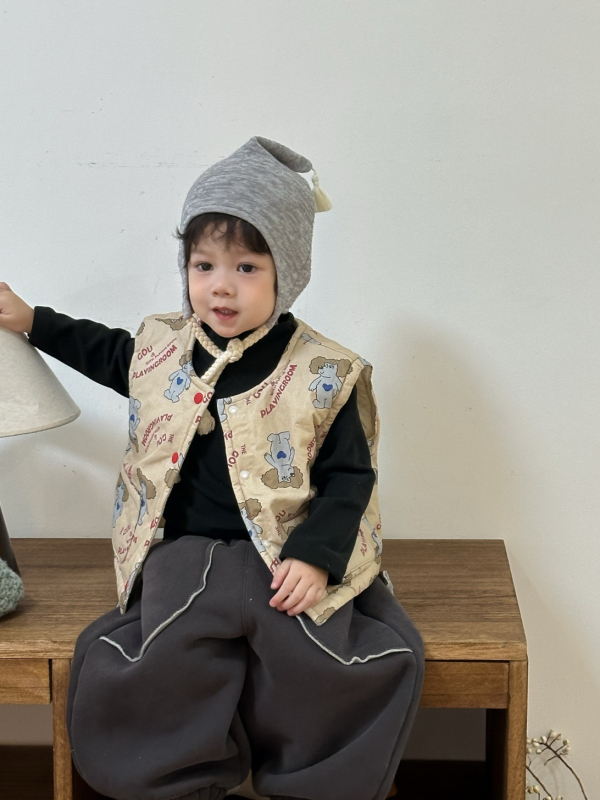 NOZI Set de două piese pentru copii, stil coreean, toamnă-iarnă, 95% bumbac, model în dungi, pulover fără glugă, vârstă 1-3 ani, model DT9883-9849-9898