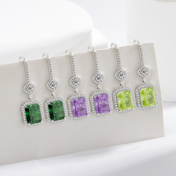 Geometriskas auskari no vara BED031, Silver Beauty, moderns pilsētas stils, rudens 2025