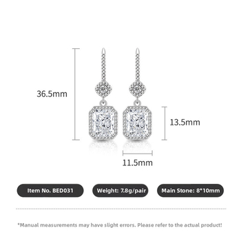 Geometriskas auskari no vara BED031, Silver Beauty, moderns pilsētas stils, rudens 2025