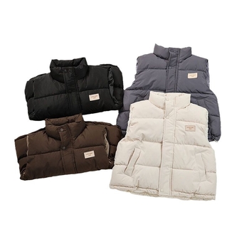 Vestă pentru fete, toamnă–iarnă, din țesătură Spring pongee, căptușeală din bumbac, umplutură poliester, închidere cu nasturi, grosime obișnuită