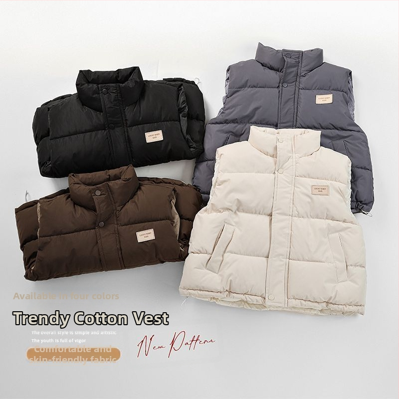 Vestă pentru fete, toamnă–iarnă, din țesătură Spring pongee, căptușeală din bumbac, umplutură poliester, închidere cu nasturi, grosime obișnuită