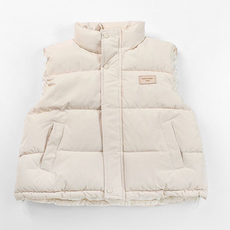 Vestă pentru fete, toamnă–iarnă, din țesătură Spring pongee, căptușeală din bumbac, umplutură poliester, închidere cu nasturi, grosime obișnuită