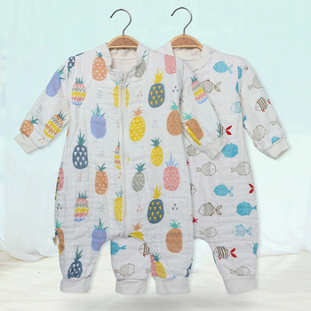 Sac de dormit pentru bebeluși cu mâneci detașabile, țesătură tifon 6 straturi, mantie cu dublă utilizare, umplutură 100% bumbac, potrivit pentru toate sezoanele