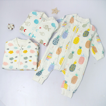 Sac de dormit pentru bebeluși cu mâneci detașabile, țesătură tifon 6 straturi, mantie cu dublă utilizare, umplutură 100% bumbac, potrivit pentru toate sezoanele