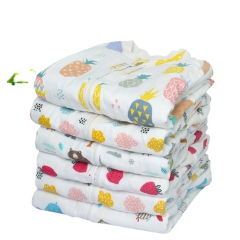 Sac de dormit pentru bebeluși cu mâneci detașabile, țesătură tifon 6 straturi, mantie cu dublă utilizare, umplutură 100% bumbac, potrivit pentru toate sezoanele