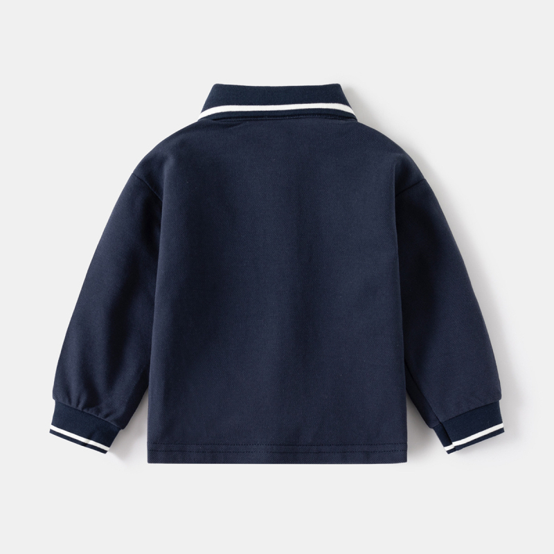 Παιδικό πόλο πουκάμισο, άνετο στυλ, βαμβακερό ύφασμα, εκτύπωση με καρτούν, κέντημα, για αγόρια 3–8 ετών