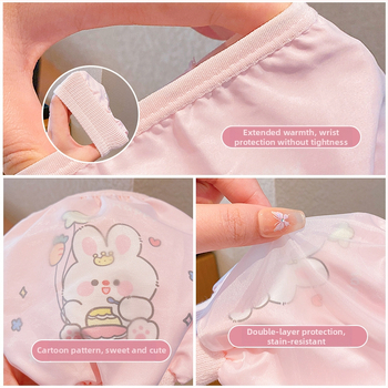 Bērnu roku aizsargi — ziemas, divslāņaini ūdensnecaurlaidīgi, traipu noturīgi, adīts materiāls, karikatūras druka