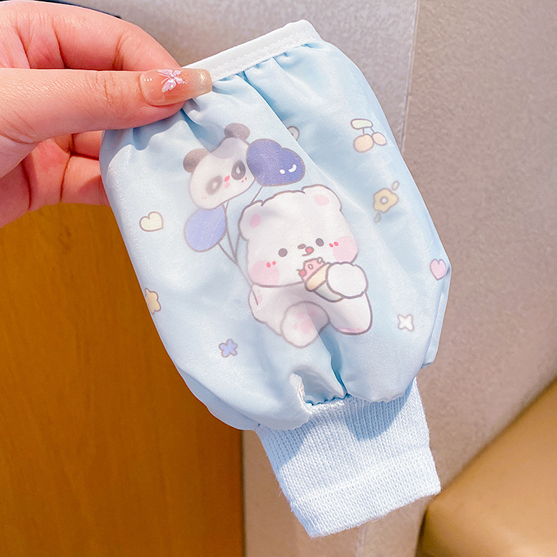 Bērnu roku aizsargi — ziemas, divslāņaini ūdensnecaurlaidīgi, traipu noturīgi, adīts materiāls, karikatūras druka