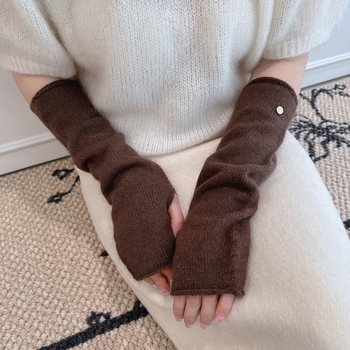 Sieviešu ziemas adītas roku sargi ar garu piedurknēm, vienkrāsains raksts, silti un stilīgi