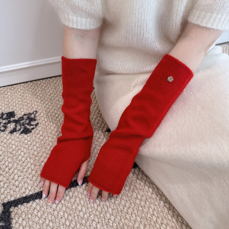 Sieviešu ziemas adītas roku sargi ar garu piedurknēm, vienkrāsains raksts, silti un stilīgi