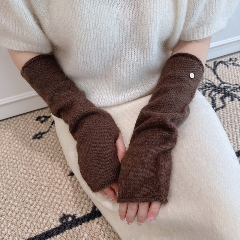 Sieviešu ziemas adītas roku sargi ar garu piedurknēm, vienkrāsains raksts, silti un stilīgi