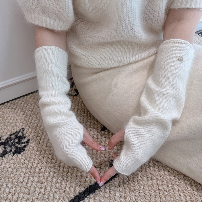 Sieviešu ziemas adītas roku sargi ar garu piedurknēm, vienkrāsains raksts, silti un stilīgi