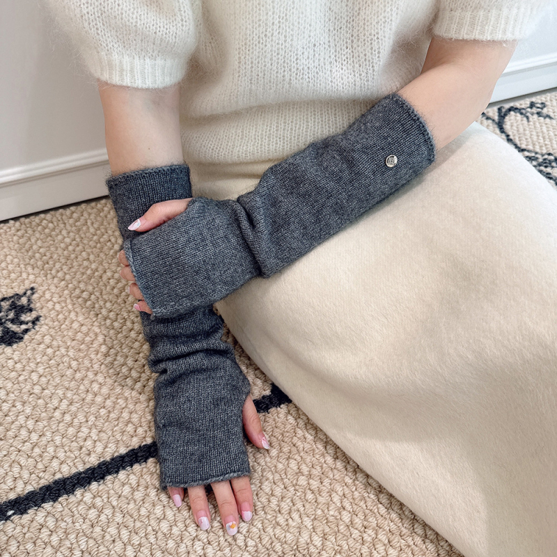 Sieviešu ziemas adītas roku sargi ar garu piedurknēm, vienkrāsains raksts, silti un stilīgi