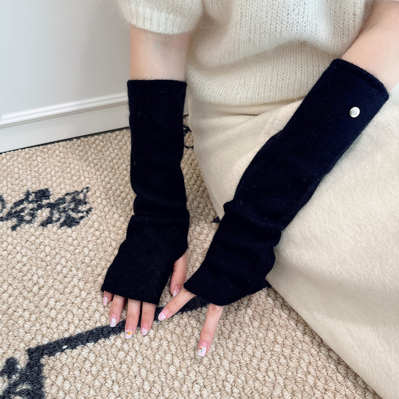 Sieviešu ziemas adītas roku sargi ar garu piedurknēm, vienkrāsains raksts, silti un stilīgi