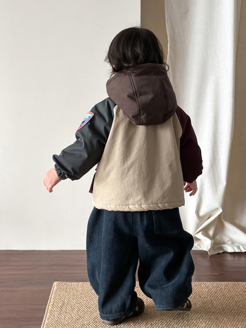 Costum de iarnă pentru băieți cu pantaloni – Stil coreean, căptușit cu fleece, gros, set multiparti, bluza cu mânecă lungă și pantaloni lungi