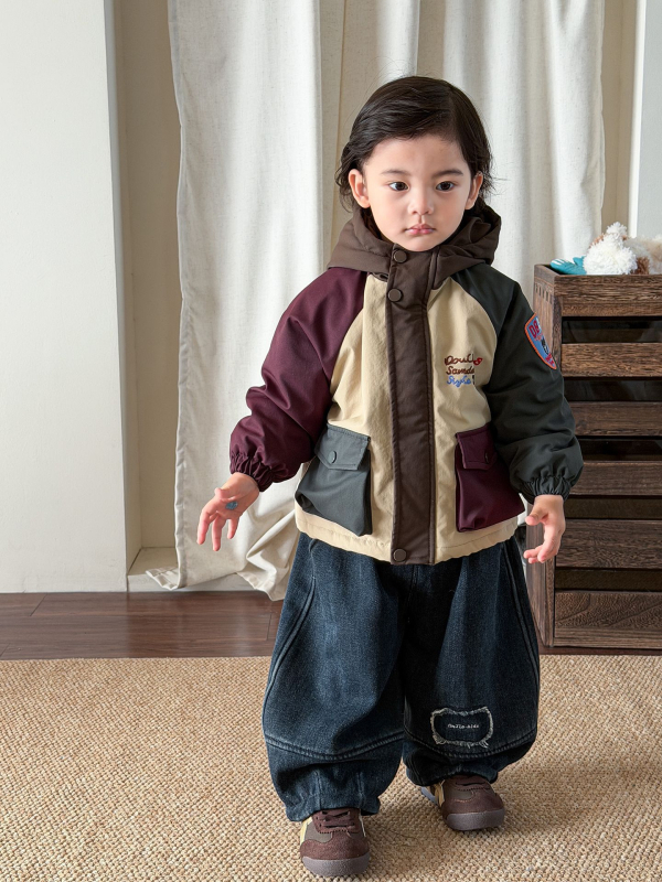 Costum de iarnă pentru băieți cu pantaloni – Stil coreean, căptușit cu fleece, gros, set multiparti, bluza cu mânecă lungă și pantaloni lungi