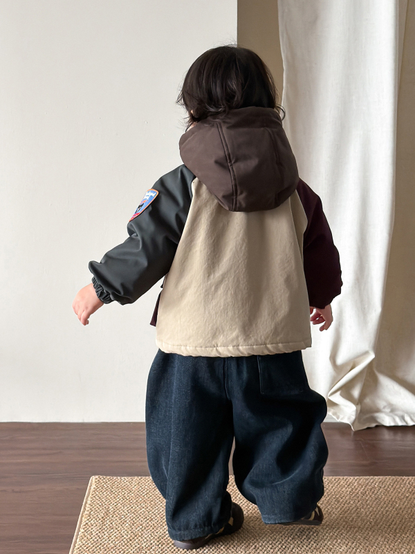 Costum de iarnă pentru băieți cu pantaloni – Stil coreean, căptușit cu fleece, gros, set multiparti, bluza cu mânecă lungă și pantaloni lungi