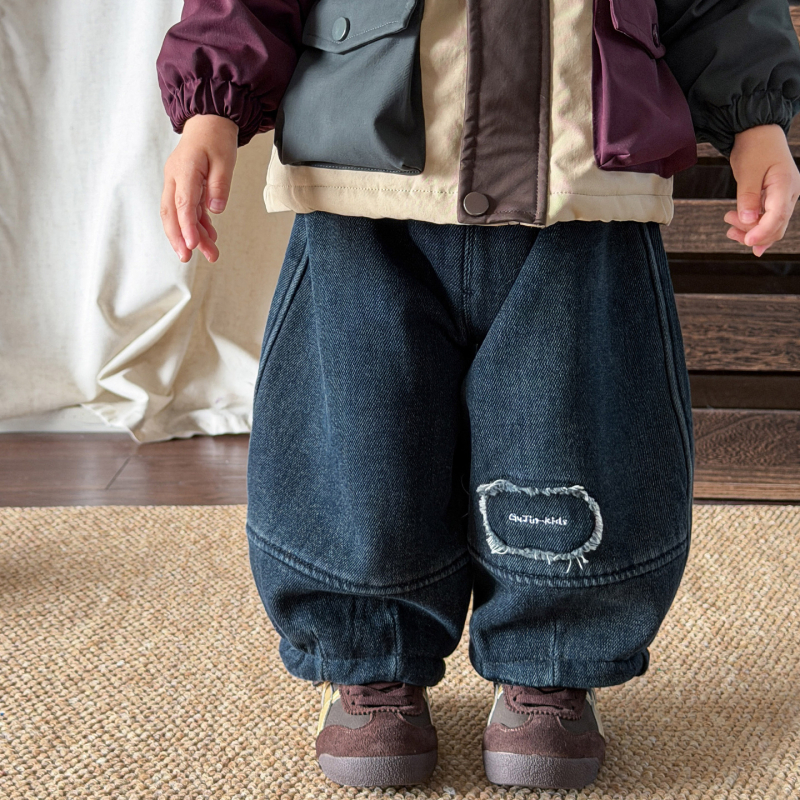 Costum de iarnă pentru băieți cu pantaloni – Stil coreean, căptușit cu fleece, gros, set multiparti, bluza cu mânecă lungă și pantaloni lungi