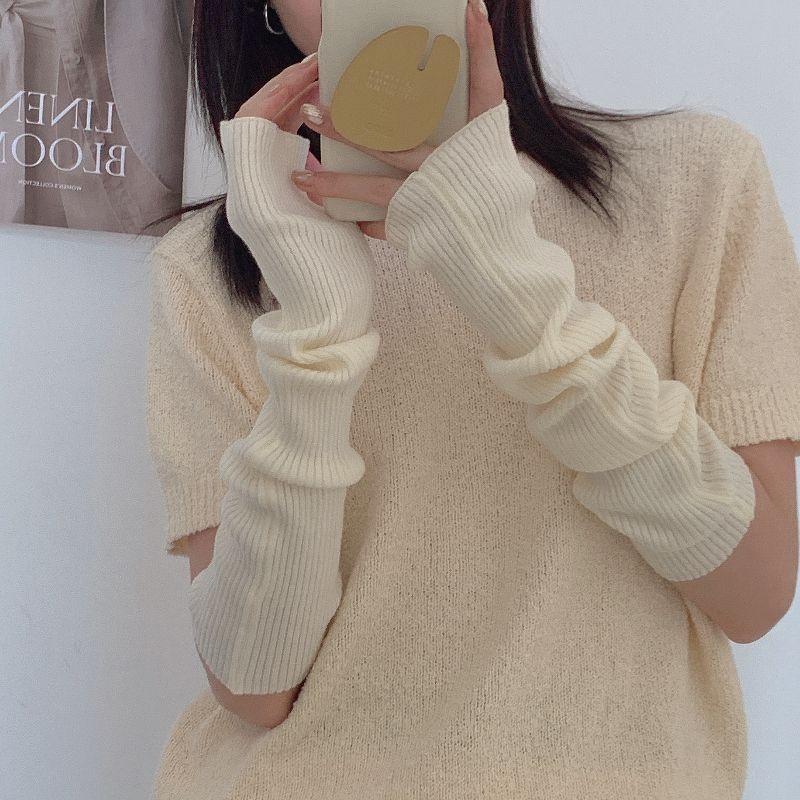 Sievietes priekšdelnu siltināšanas uzmavas ar mākslīgu kažokādu, korejiešu stila