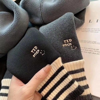 Colanți pentru copii din bumbac cu căptușeală din fleece, talie medie, iarnă, 3–8 ani, 80% bumbac