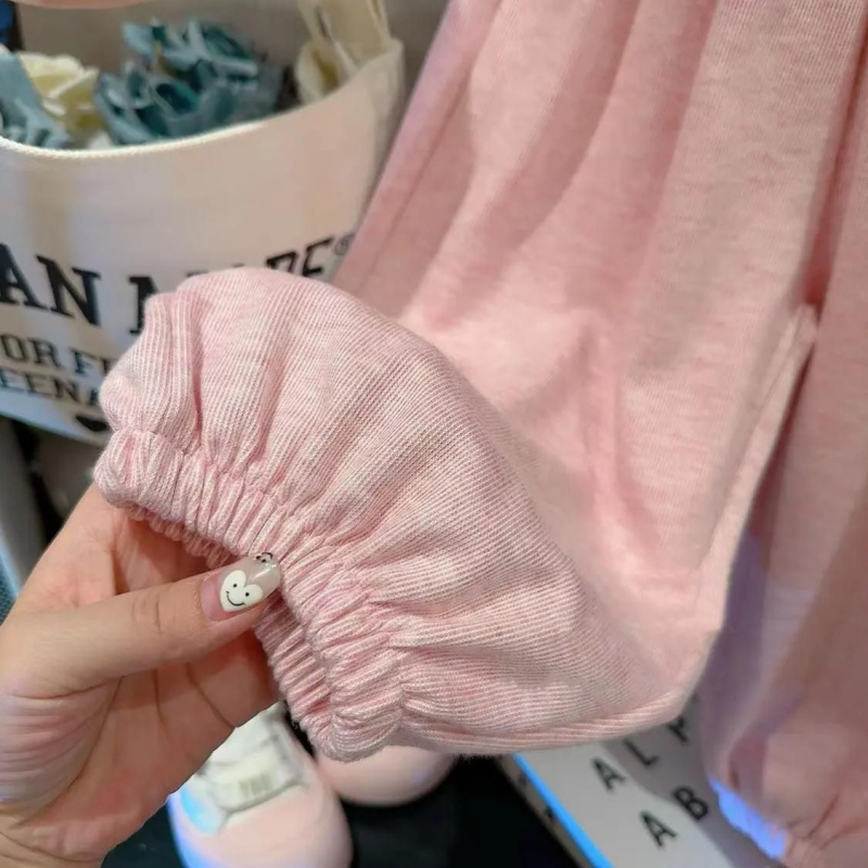 Set pentru fete, în stil coreean, din velur de oaie, două piese (top și pantaloni), 80% poliester