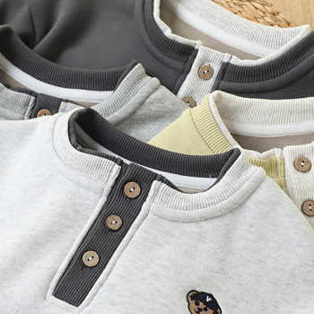 Bluza de trening pentru copii, fără glugă, stil coreean, 60% bumbac / 40% poliester, grosime normală, potrivită pentru copii peste 8 ani (peste 140 cm), primăvară–toamnă