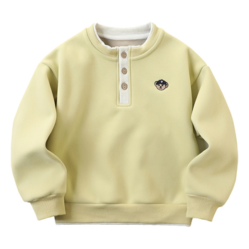 Bluza de trening pentru copii, fără glugă, stil coreean, 60% bumbac / 40% poliester, grosime normală, potrivită pentru copii peste 8 ani (peste 140 cm), primăvară–toamnă