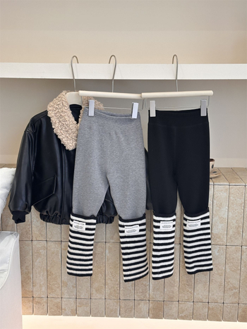 Colanți pentru copii, stil coreean, iarnă – 95% bumbac, lungi, talie elastică, 3–8 ani