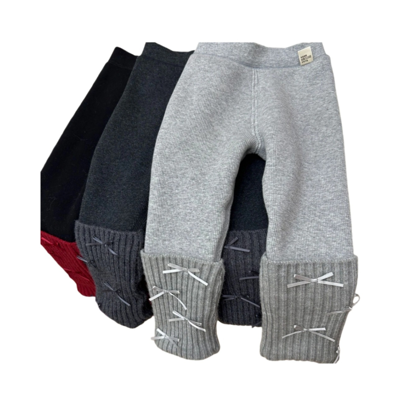 Colanți pentru fetițe din bumbac cu căptușeală de fleece, stil coreean, talie înaltă, talie elastică, iarnă, 90% bumbac