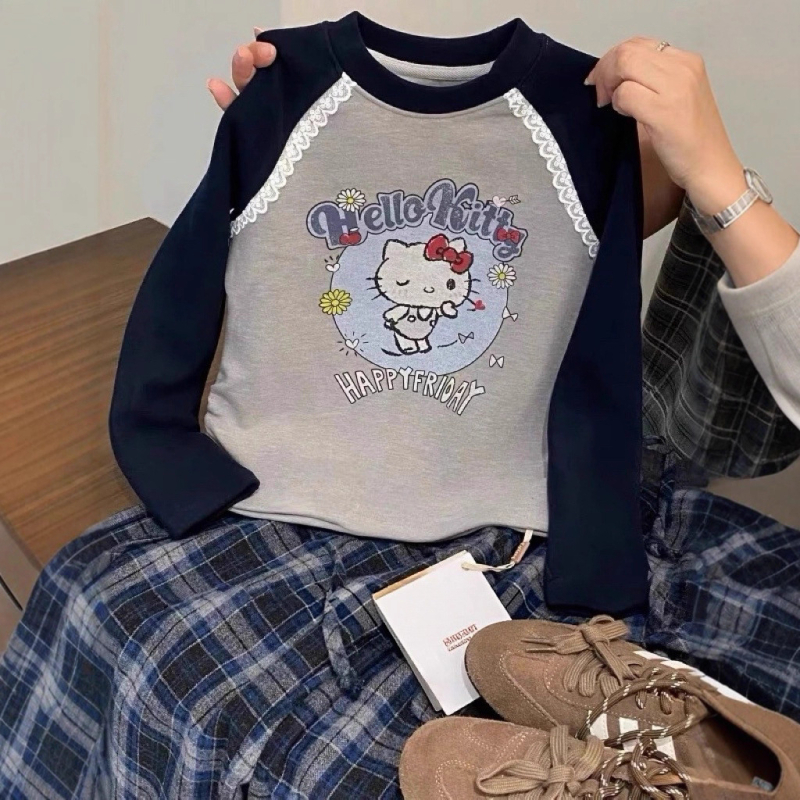 Két részes gyermek ruházat kartúnnyomással, pamut 80%, koreai stílus, téli szezon, 8+ éveseknek (140 cm felett)