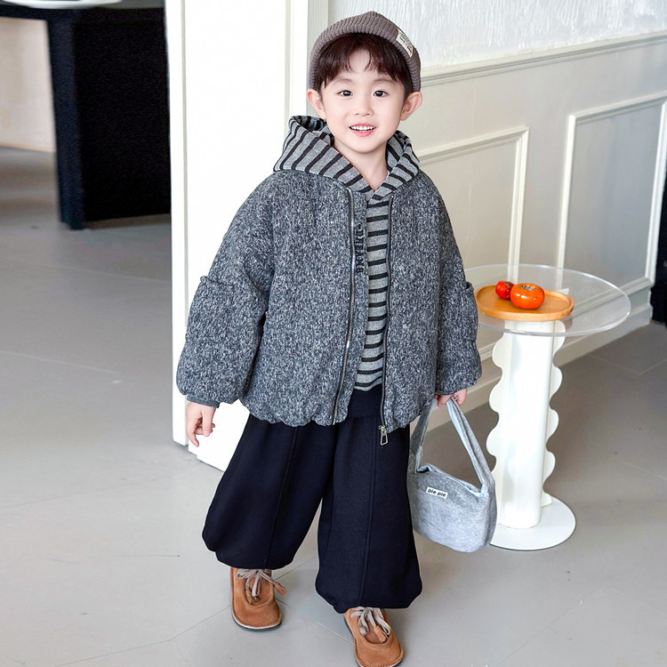 Set de iarnă pentru băieți, trei piese, cu hanorac cu fermoar, căptușit cu fleece, pantaloni lungi, material 100% poliester