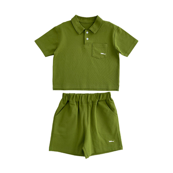 Set polo pentru băieți în două piese - top cu mânecă scurtă și pantaloni scurți, poliester 95% cu finisaj moale