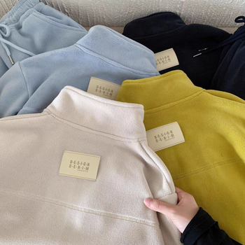 Set copii din două piese din bumbac 90%, unisex, casual, toamnă-iarnă, top cu mânecă lungă și pantaloni lungi, finisaj moale.