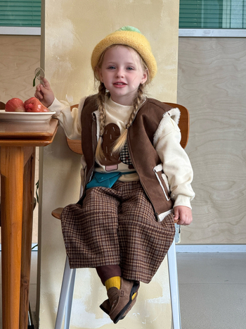 Set de iarnă pentru fetițe, două piese, stil coreean, mâneci lungi, închidere cu fermoar, imprimeu cu desene animate, material din amestec de bumbac