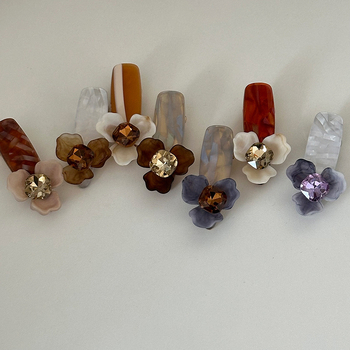 Klip na vlasy s 3D irisovým kvetom, ručná výroba, miešané materiály, duckbill klip, kórejský štýl