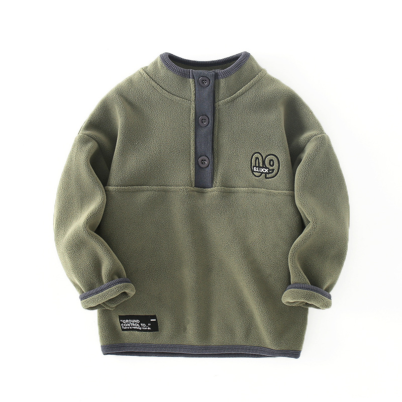 Pulover reversibil pentru copii, în stil coreean, din poliester gros, mâneci lungi, cu model de litere, pentru toamnă-iarnă, pentru copii de peste 8 ani.