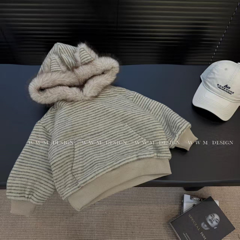 Dječji kapuljača s prugama, vanjski materijal 90% pamuk, podstava od pamuka, unisex