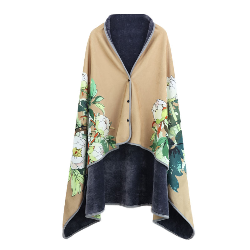 Pătură din catifea cristalino din flanel - pătură pentru umăr cu două straturi, model floral, patru anotimpuri, greutate 500–800 g, prelucrare la comandă disponibilă