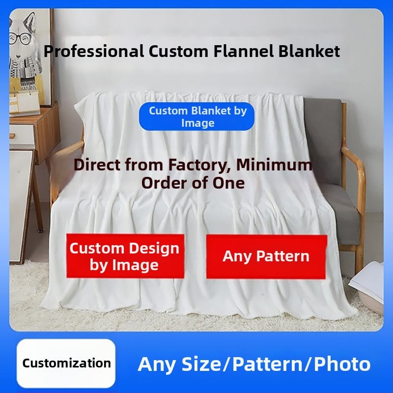 Vlastná digitálne tlačená flanelová deka, polyester, 800–1000 g, prémiová kvalita, moderný minimalistický štýl, vhodná na všetky ročné obdobia.